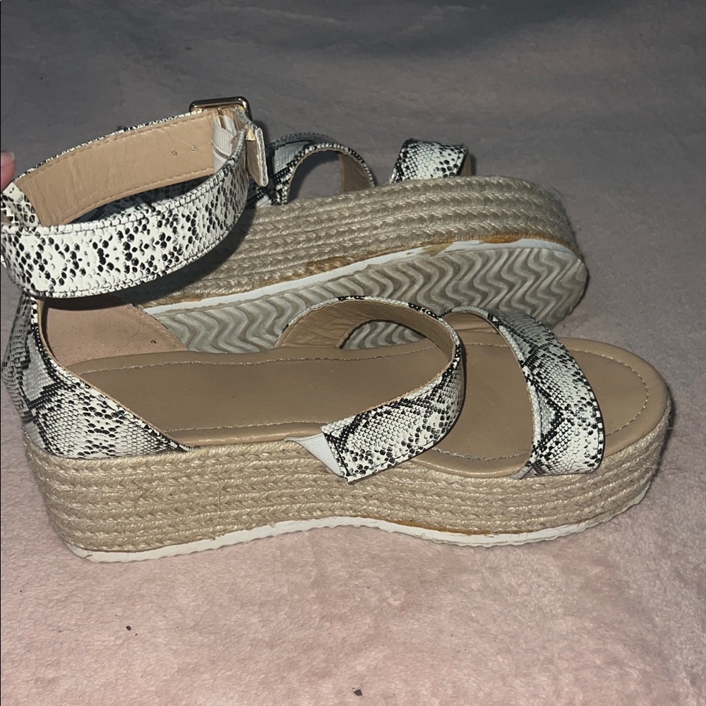 Snakeskin Platform Sandals
